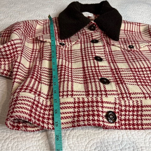ba&sh Red and Cream Plaid Bomber Jacket - Picture 15 of 16
